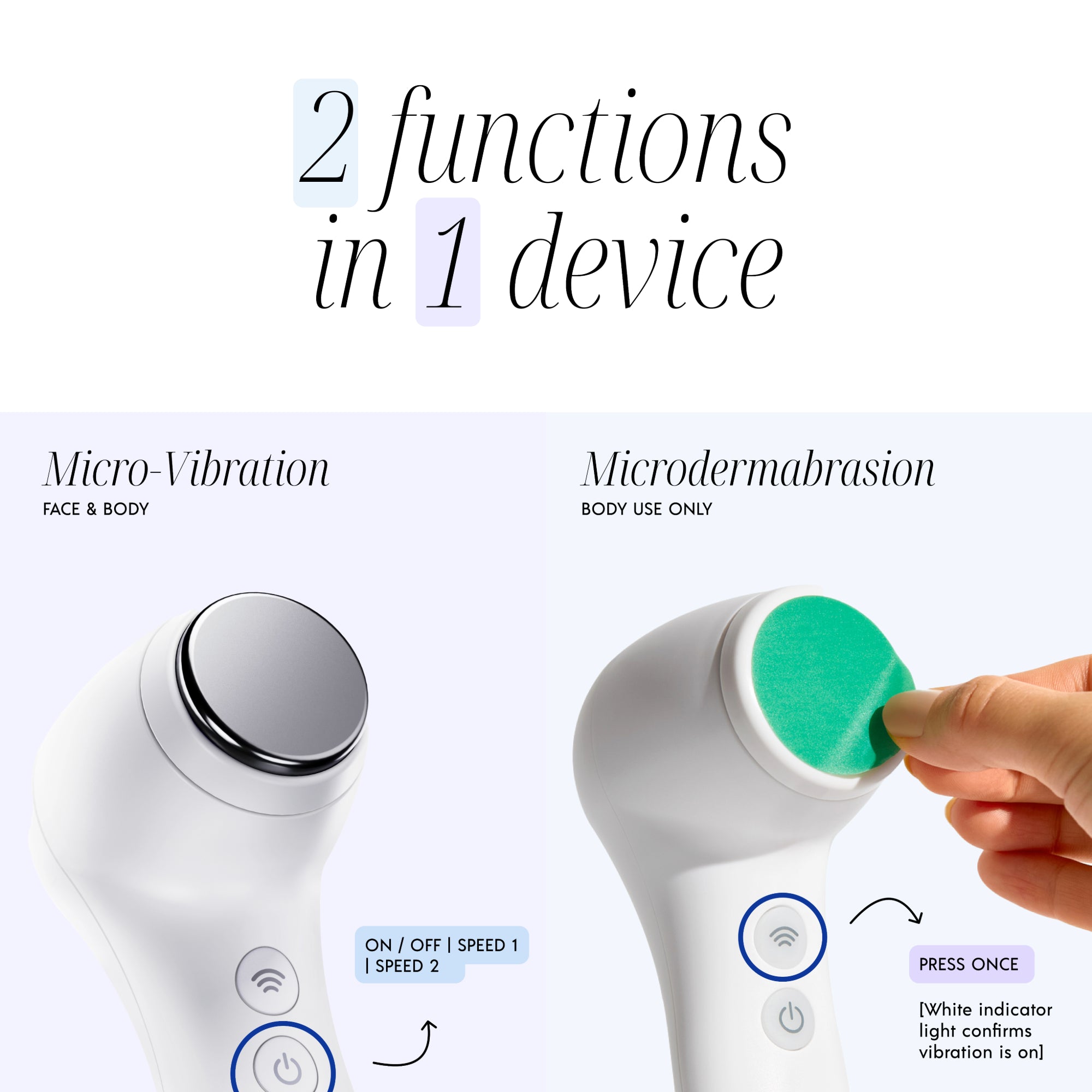 2-in-1 Microdermabrasion and Micro-Vibration Device