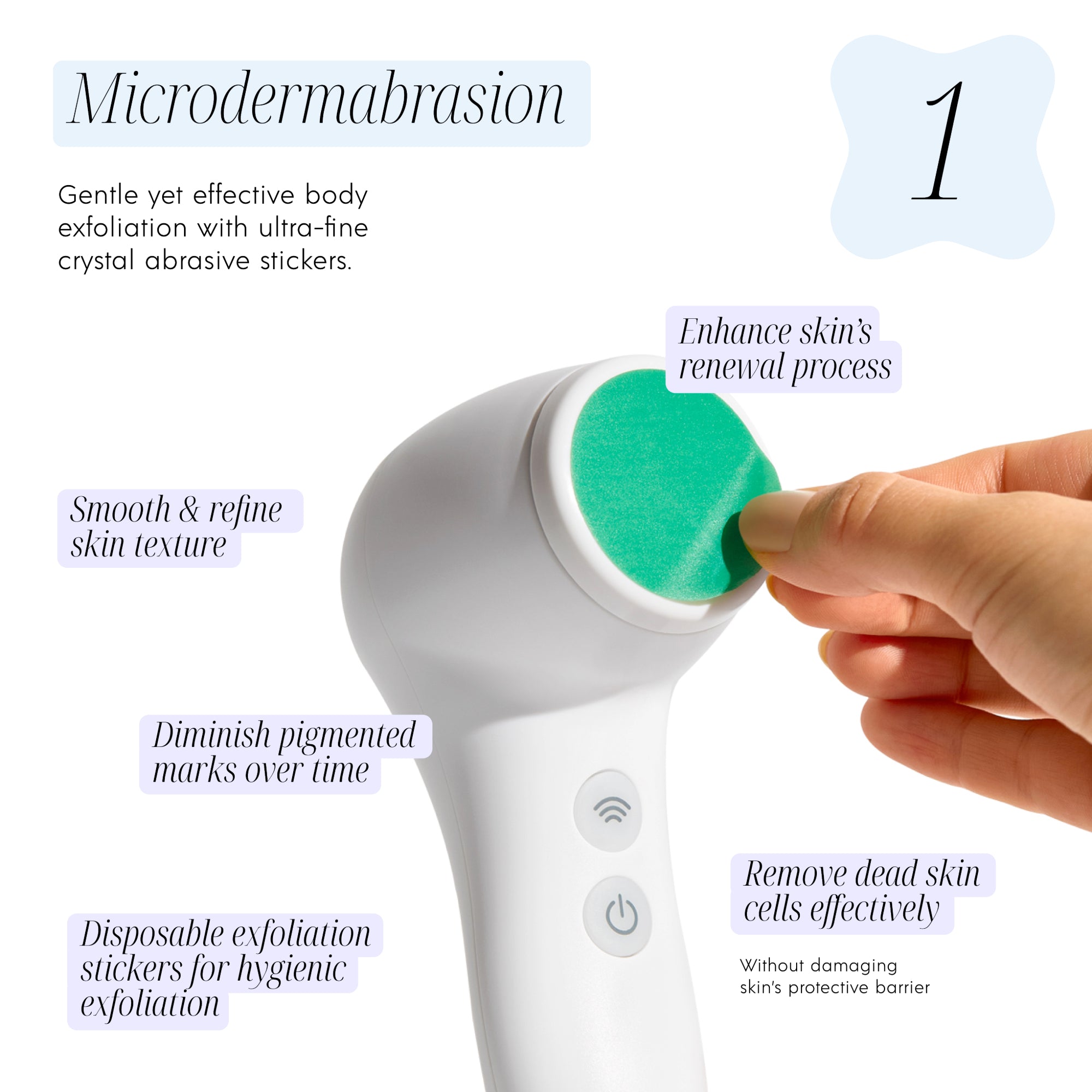 2-in-1 Microdermabrasion and Micro-Vibration Device