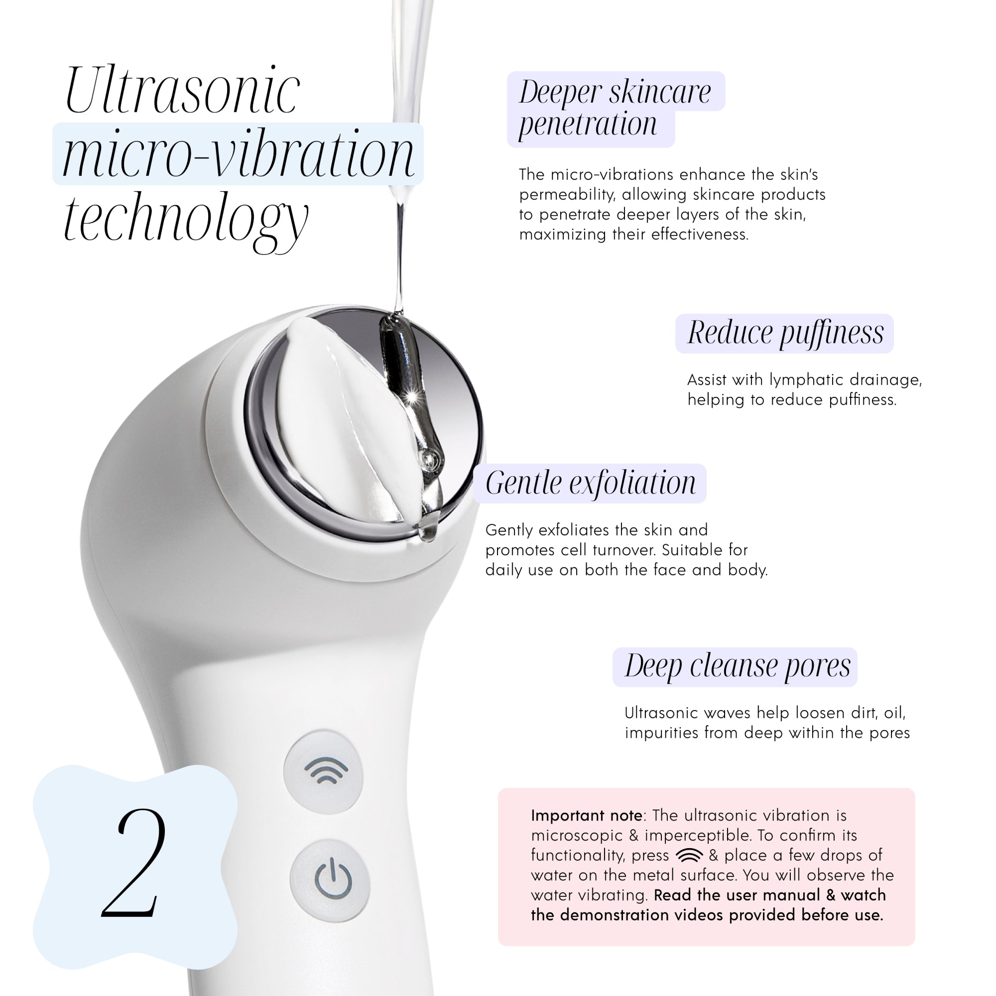 2-in-1 Microdermabrasion and Micro-Vibration Device